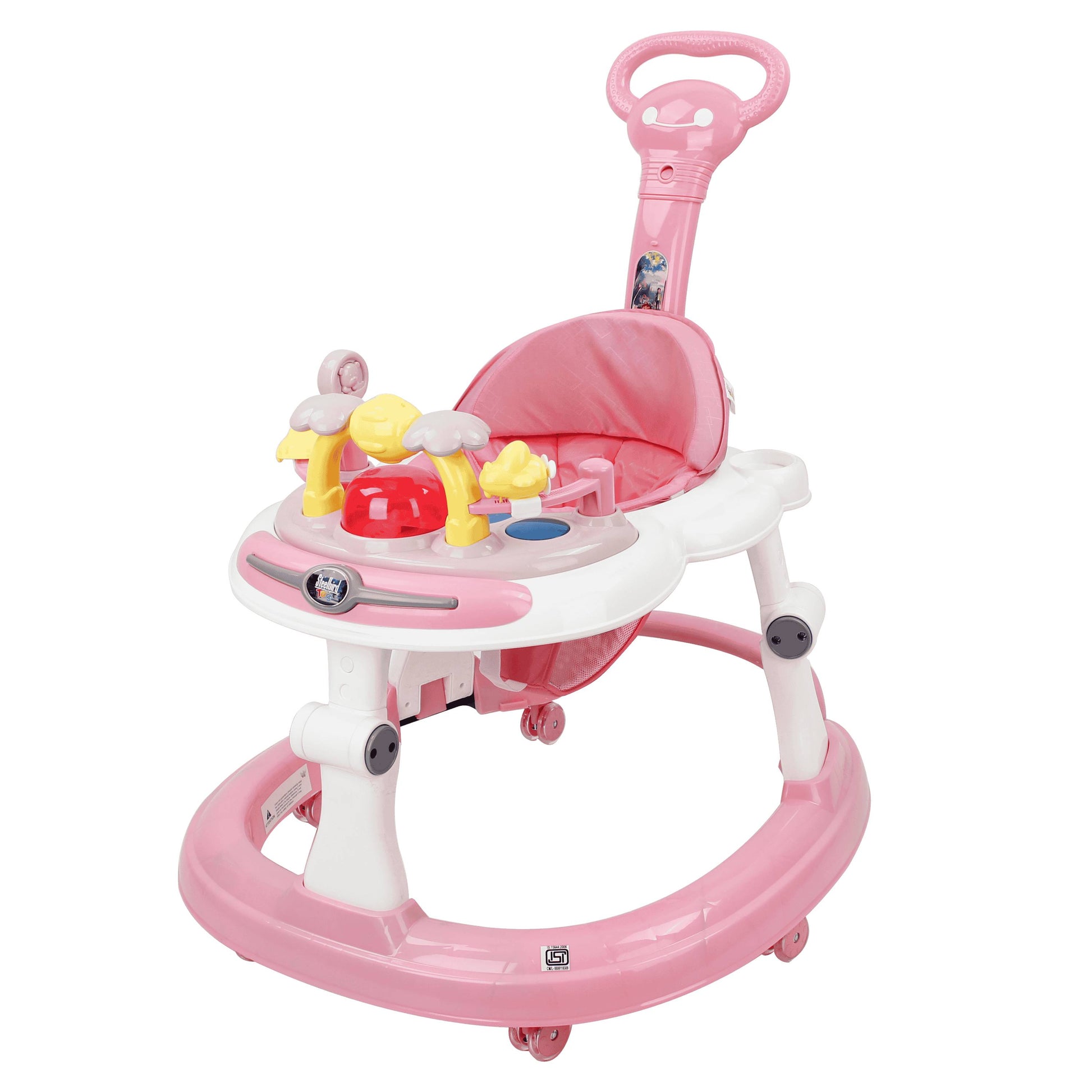 Steelbird  BABY WALKER WITH PARENTAL HANDLE (pink)