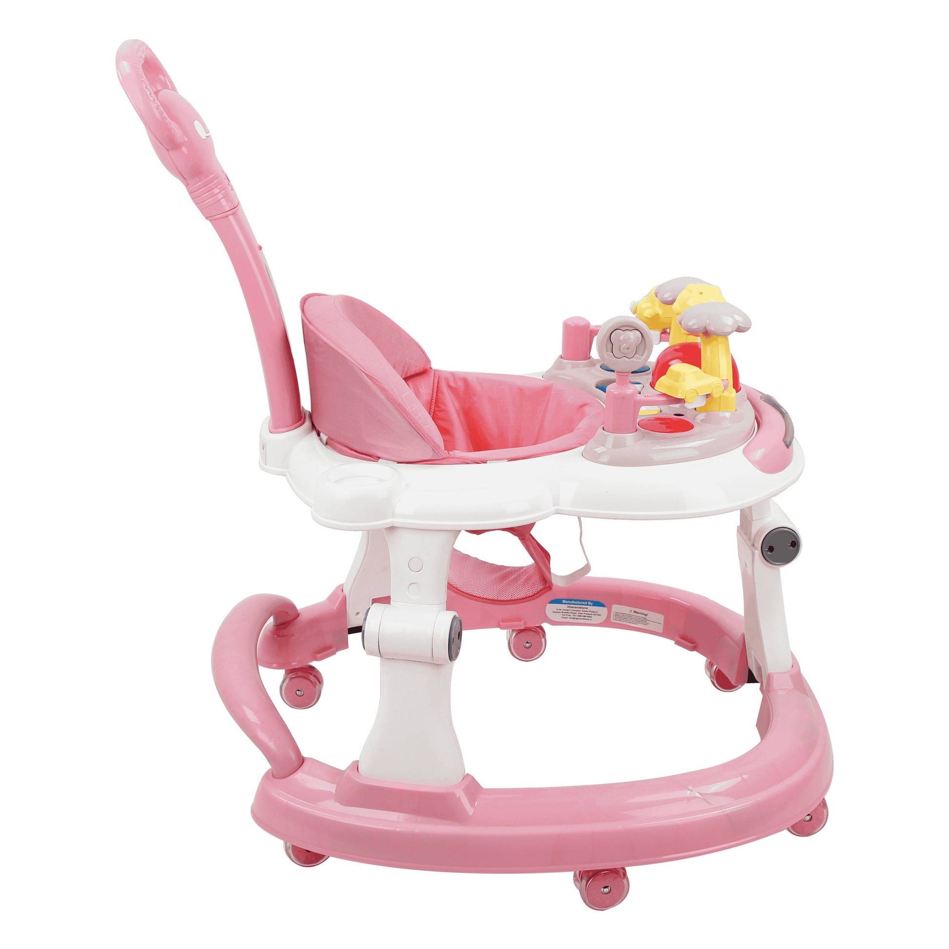 Steelbird  BABY WALKER WITH PARENTAL HANDLE (pink)