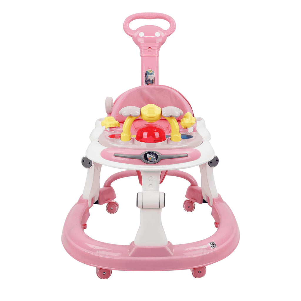 Steelbird  BABY WALKER WITH PARENTAL HANDLE (pink)