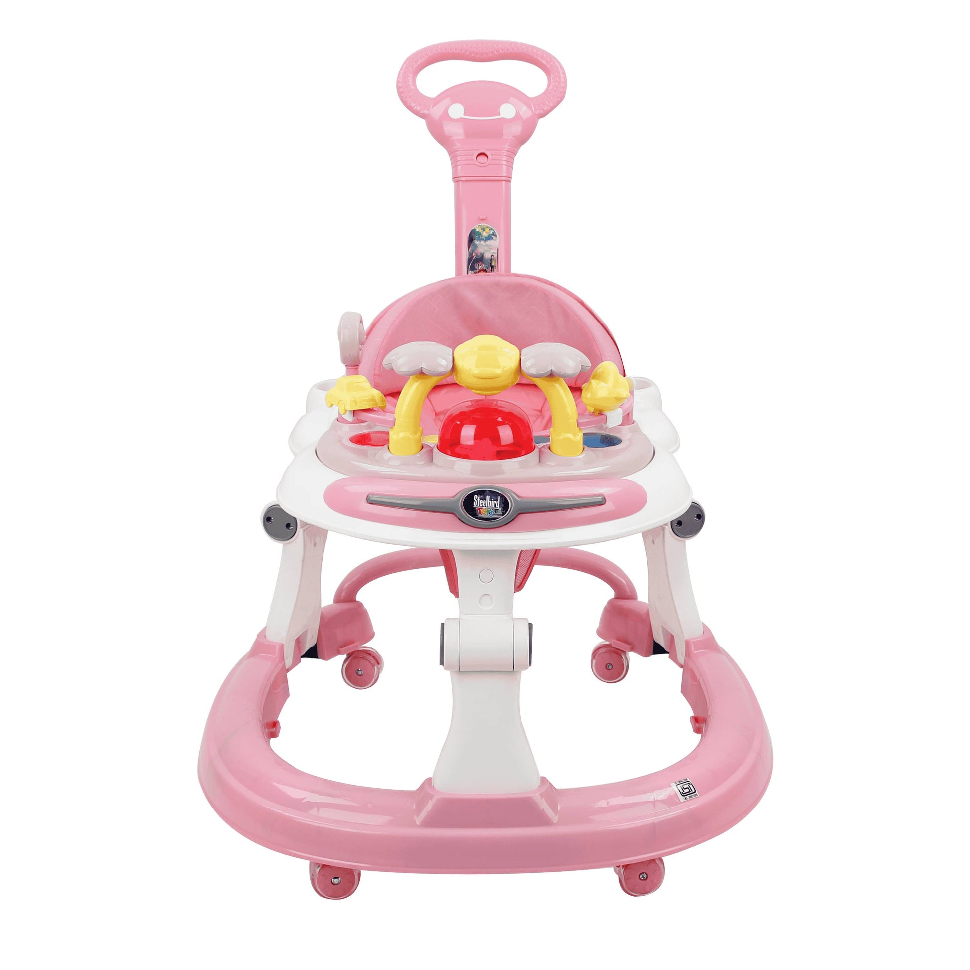 Steelbird  BABY WALKER WITH PARENTAL HANDLE (pink)