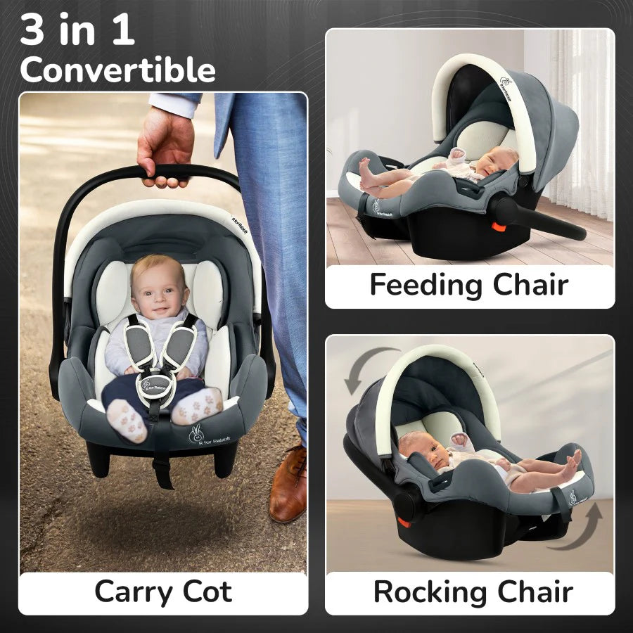 Picaboo Sportz – 3-in-1 Convertible Carry Cot, Rocker & Feeding Chair (R FOR RABBIT)