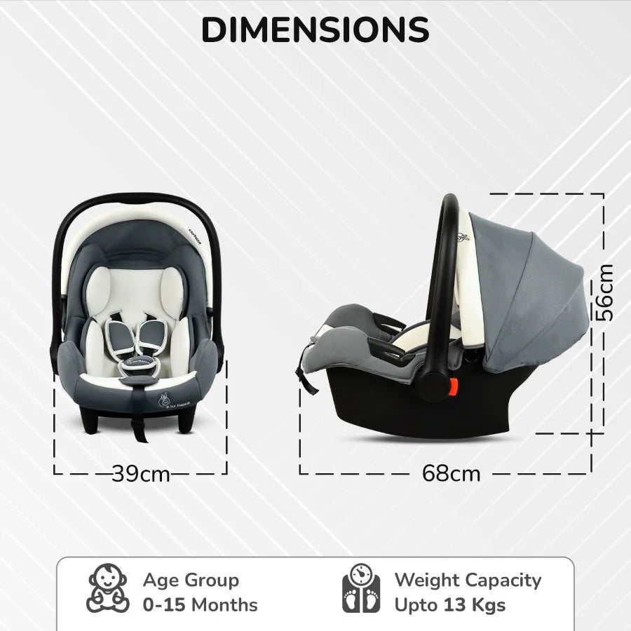 Picaboo Sportz – 3-in-1 Convertible Carry Cot, Rocker & Feeding Chair (R FOR RABBIT)