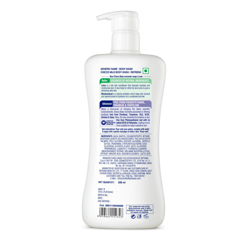 Chicco Baby Mild Bodywash Refresh (500ml)